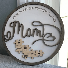 Plaque de puzzle 'Maman, tu es le morceau qui nous unit