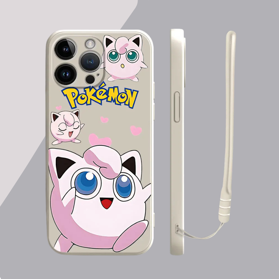 Coque iPhone Pikachu et Jigglypuff - Coque de Haute Protection avec Cordon Offert