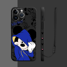 Housse iPhone Mickey et Minnie en Sweat - Coque de Haute Protection avec Cordons Offerts