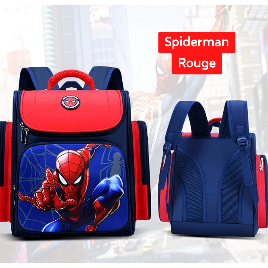 Sac à dos Enfant Premium de Grande Capacité Super Héros - Captain America et Spider-Man