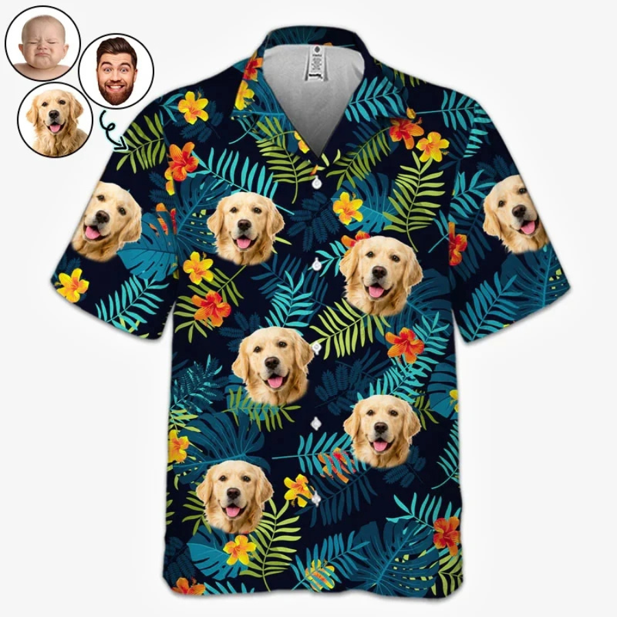 Chemise Hawaïenne Personnalisée "C'est l'Été et le Moment de Voyager" - Pour Chiens et Chats - Cadeau d'Été Personnalisé, Cadeau pour Propriétaires et Amoureux des Animaux