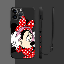 Coque iPhone Couple Mickey et Minnie Musiciens - Étui de Haute Protection avec Cordon Offert