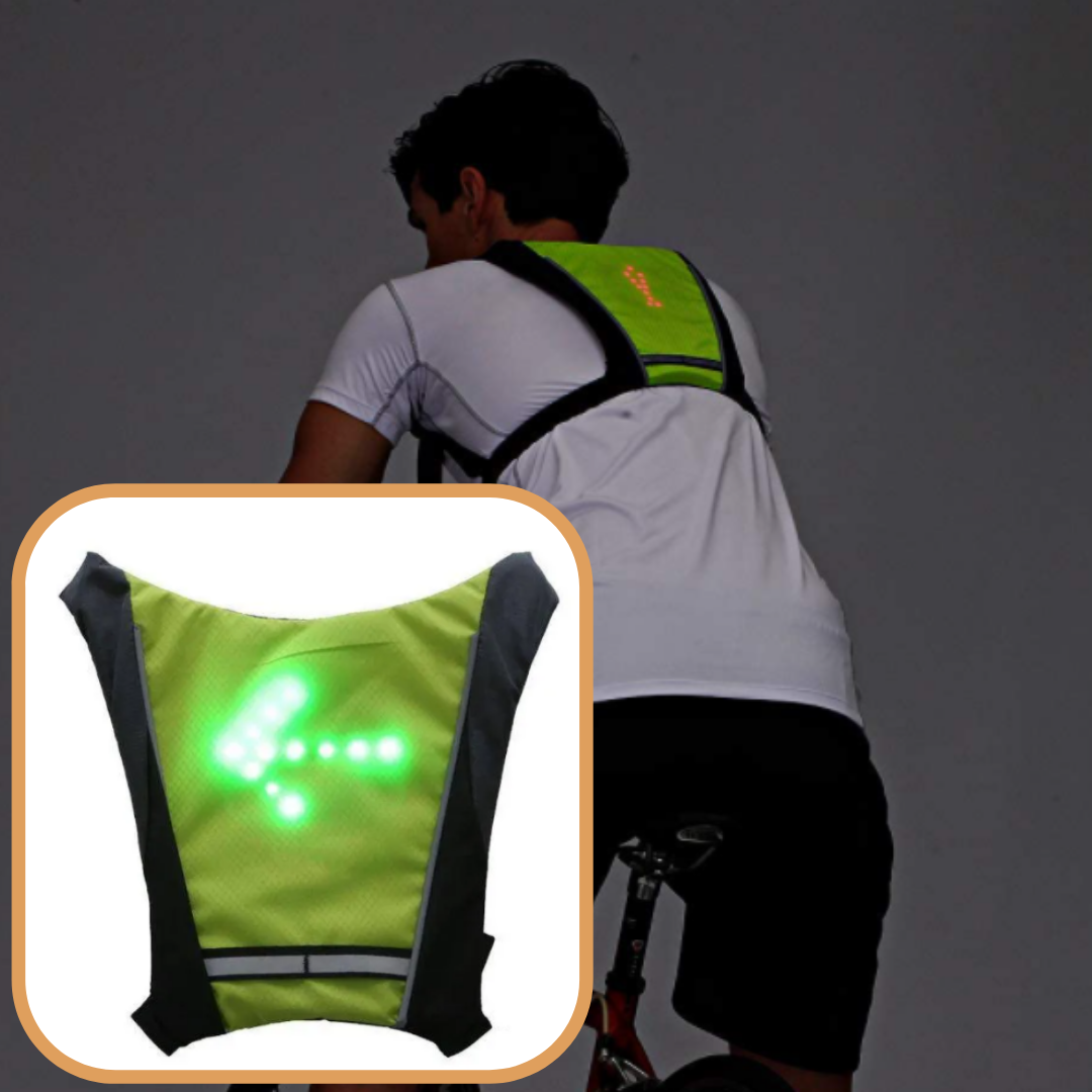 Gilet de cyclisme réfléchissant avec LED de signalisation