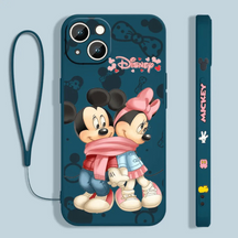 Coque iPhone Mickey et Minnie Disney - Coque de haute protection avec cordon en cadeau