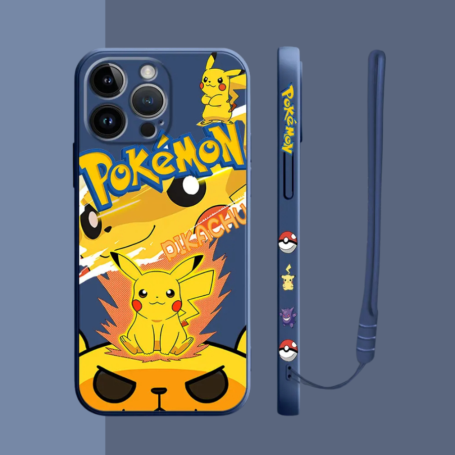 Housse iPhone Pokémon Classique - Coque Haute Protection avec Cordons Offerts