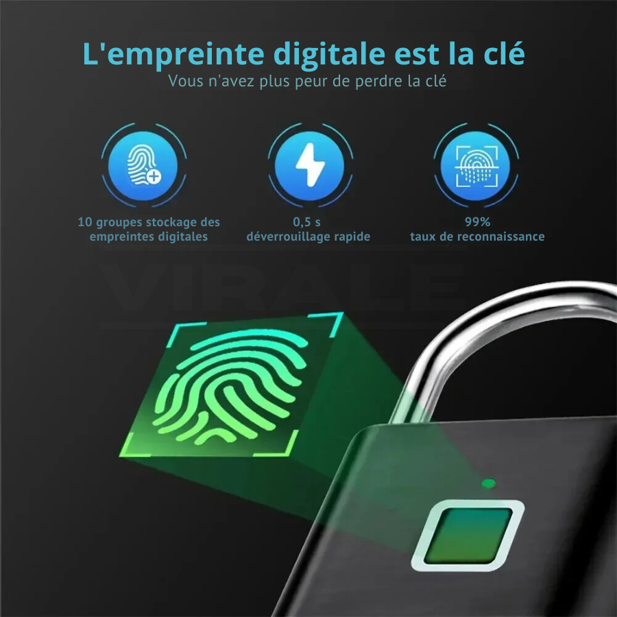 Cadenas Intelligent à Empreinte Digitale [Achetez-en 1, obtenez-en 2] - DERNIÈRES UNITÉS EN VENTE