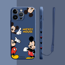 Coque iPhone Couple Disney Mickey et Minnie - Étui de Haute Protection avec Cordonnette Offerte