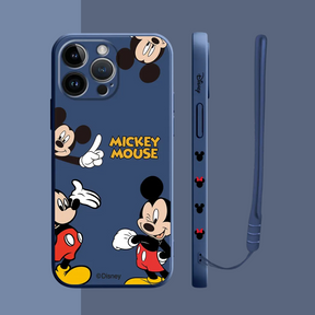 Coque iPhone Couple Disney Mickey et Minnie - Étui de Haute Protection avec Cordonnette Offerte