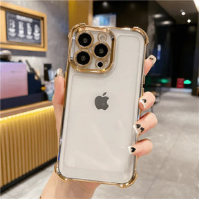 Coque iPhone anti-choc translucide métallisée - Coque luxueuse, résistante et avec protection 360º