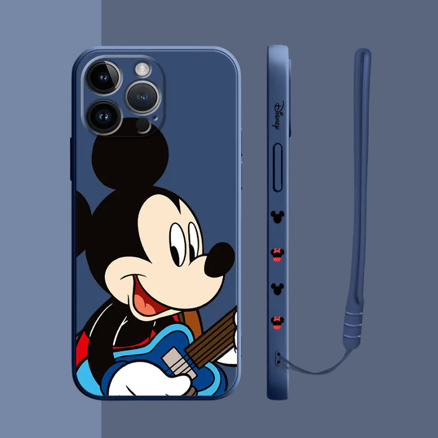 Coque iPhone Couple Mickey et Minnie Musiciens - Étui de Haute Protection avec Cordon Offert