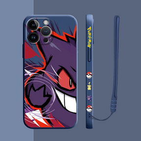 Coque iPhone Pokémon Pikachu et Gengar - Coque de Haute Protection avec Cordonnette Offerte