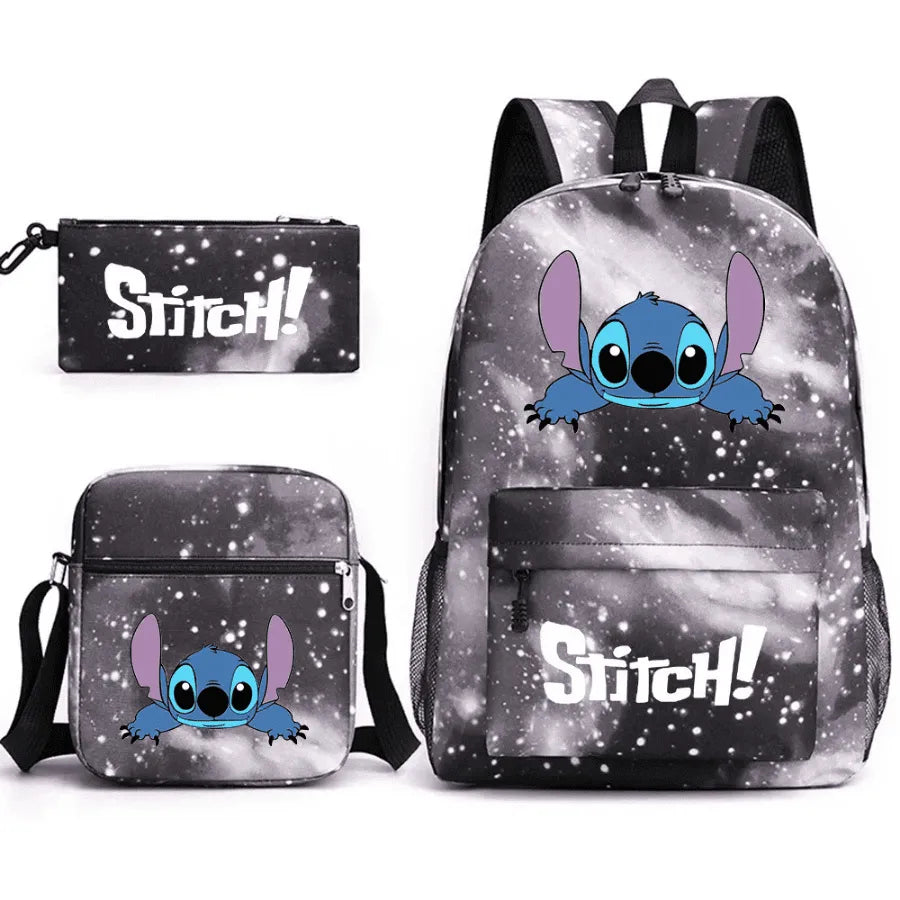 Sac à Dos Enfant Stitch Amoureux - Avec Boîte à Lunch et Trousse Offertes - Adorable en Forme de Sac à Dos