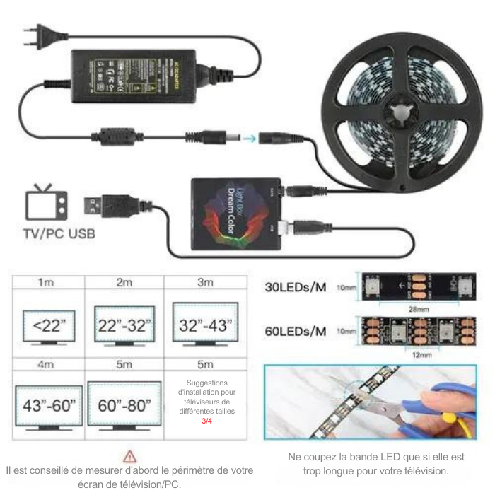 Éclairage LED Intelligent pour écrans Immersion Totale Smartlight Ultra