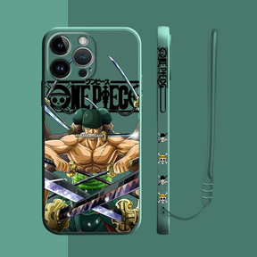 Coque iPhone One Piece Luffy et Zoro - Coque Haute Protection avec Cordonnette Offerte