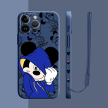 Housse iPhone Mickey et Minnie en Sweat - Coque de Haute Protection avec Cordons Offerts