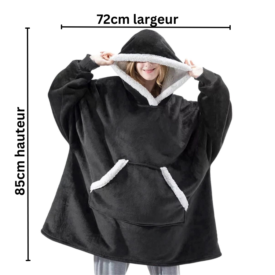 Sweat-shirt Oversized Doublé en Polaire - Parfait pour les Soirées Froides