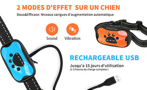 Collier Anti-Aboiement pour Chiens - Détection Intelligente des Aboiements