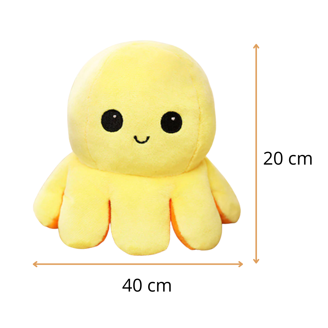 Peluche Géante pieuvre réversible 40cm