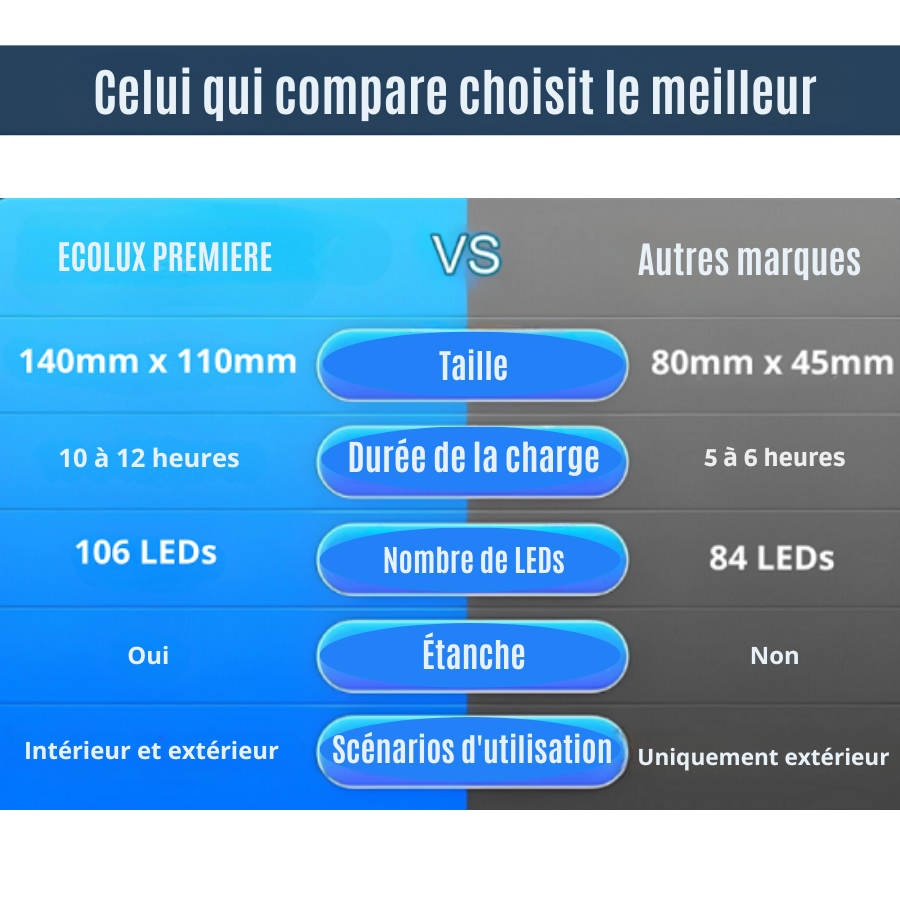 Système complet d'éclairage durable : Projecteur + Panneau solaire Ecolux Premiere