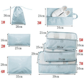 Kit 7 sacs organisateurs pour valise SAC RANGEMENT - Votre bagage 100% organisé de manière pratique et optimisée!