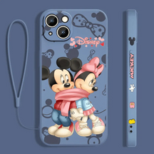 Coque iPhone Mickey et Minnie Disney - Coque de haute protection avec cordon en cadeau