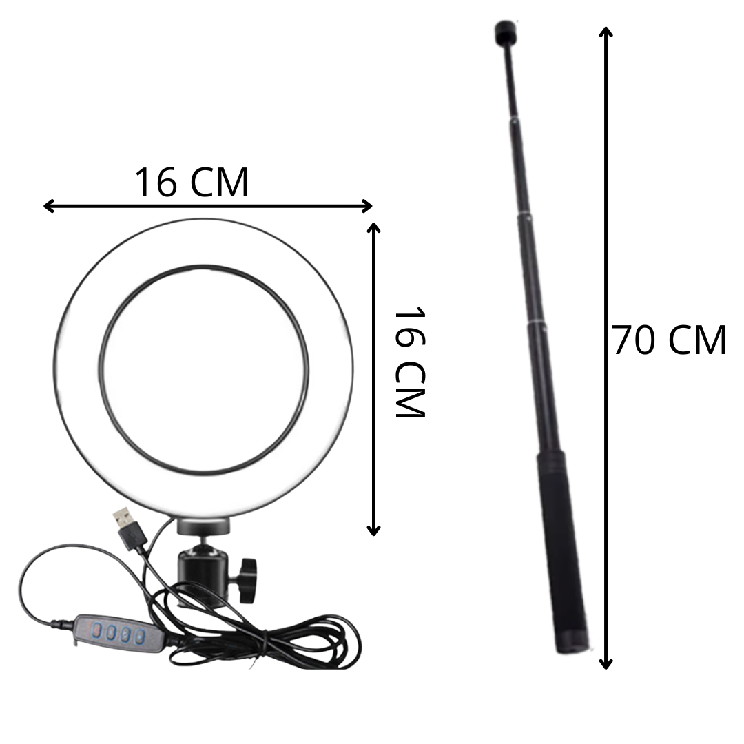 Anneau lumineux 16 cm avec trépied