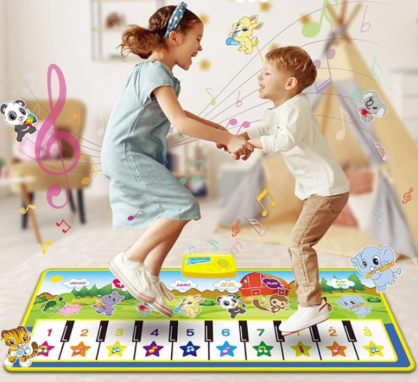 Tapis Piano Musical Enfants - Tapis de Jeu Éducatif Instruments - Tapis de Danse