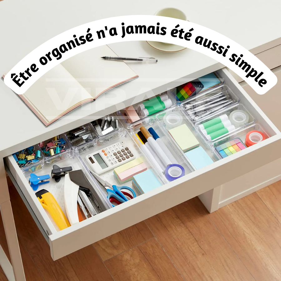 Kit d'Organisateurs en Acrylique Premium - Organisez Vos Tiroirs, Votre Maquillage et Bien Plus Encore avec Style et Praticité