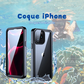 Coque iPhone 100% étanche et protection anti-choc 360° - Avec bracelet flottant offert