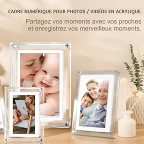 Moments Inoubliables à Partager : Cadre Numérique Avec Vidéos et Photos [Achetez 1, Recevez-en 2 Pour Partager L'Amour !]