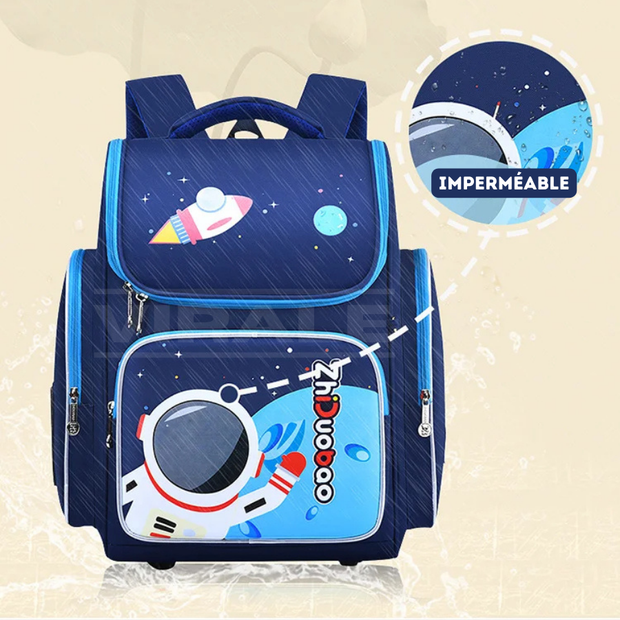 Sac à Dos Enfant Premium Imperméable Unisexe - Aventure Spatiale à l'École + Cadeau