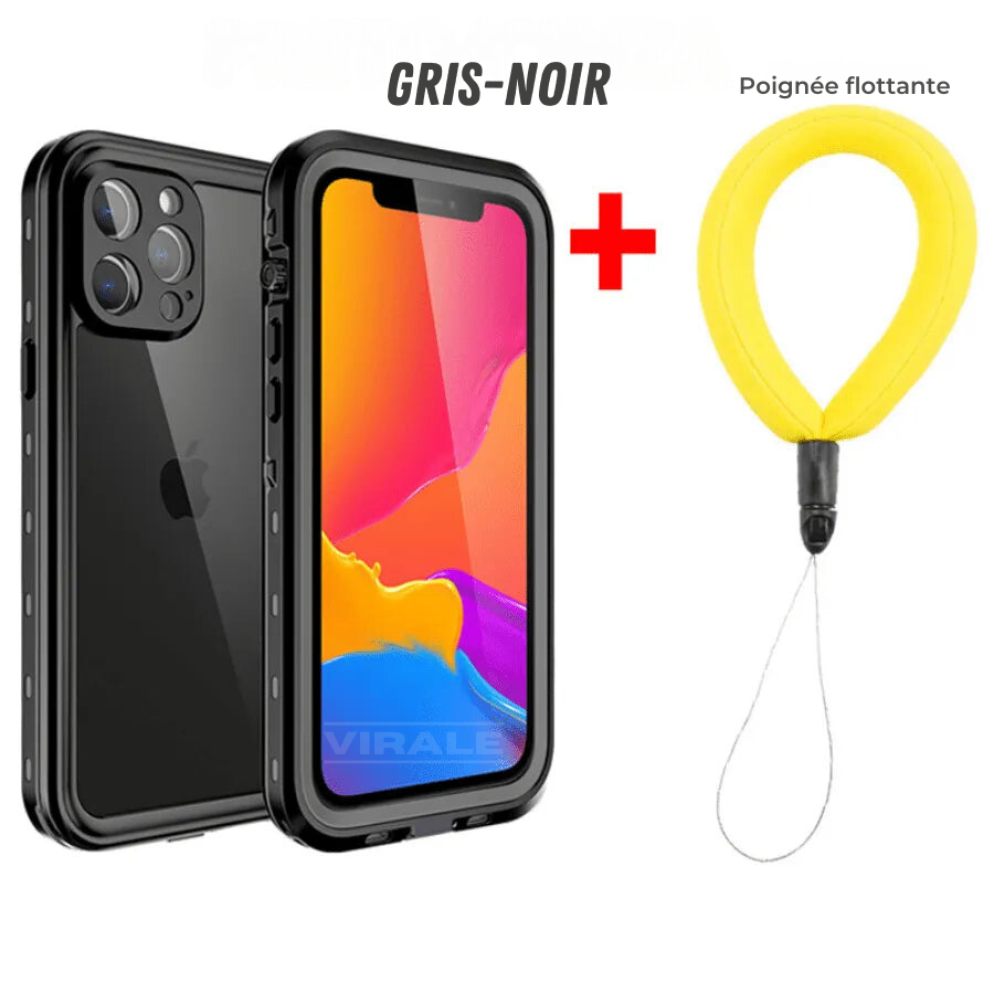 Coque iPhone 100% étanche et protection anti-choc 360° - Avec bracelet flottant offert