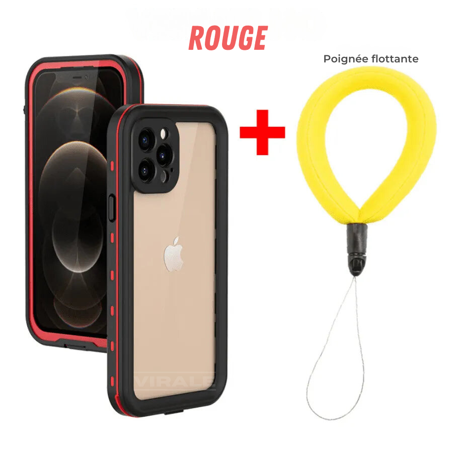 Coque iPhone 100% étanche et protection anti-choc 360° - Avec bracelet flottant offert