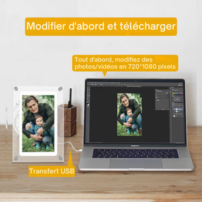Moments Inoubliables à Partager : Cadre Numérique Avec Vidéos et Photos [Achetez 1, Recevez-en 2 Pour Partager L'Amour !]