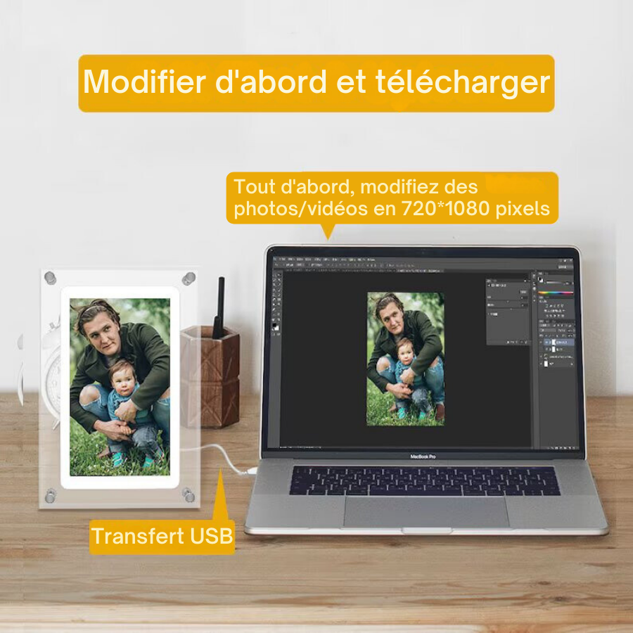 Moments Inoubliables à Partager : Cadre Numérique Avec Vidéos et Photos [Achetez 1, Recevez-en 2 Pour Partager L'Amour !]