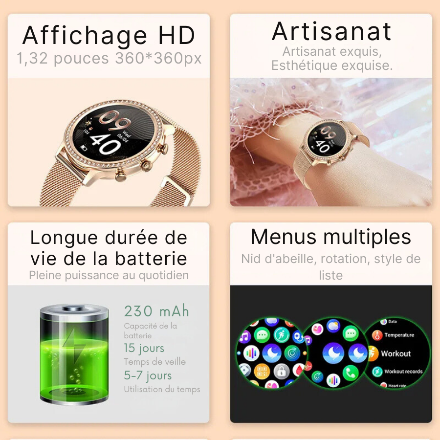 Plus haut Smartwatch où la pure élégance rencontre la multifonctionnalité