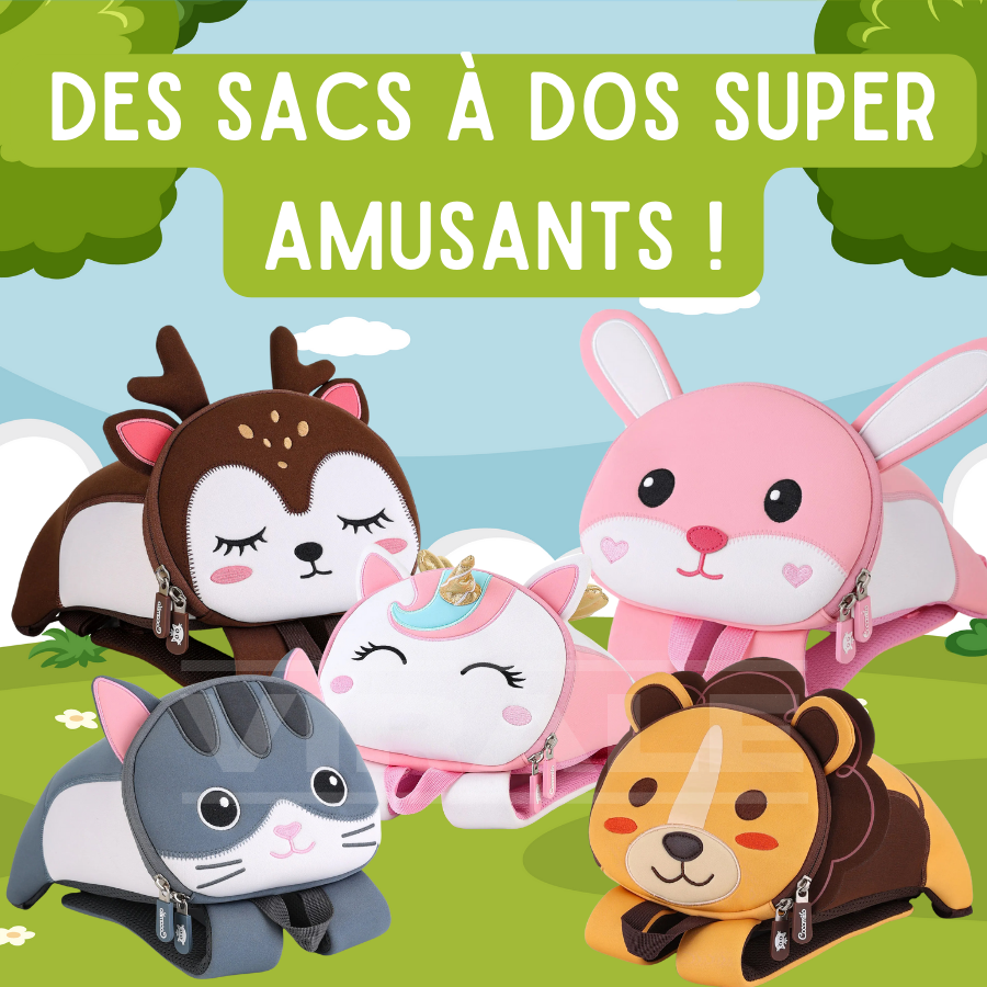 Sac à Dos Enfant Animaux 3D - Style et Amusement pour la Rentrée des Classes