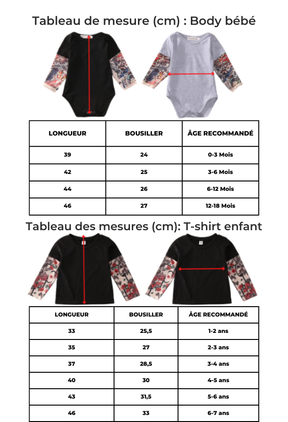 T-shirt / Body avec Faux Tatouage pour Enfants et Bébés - TATOUAGE BÉBÉ Amusant et Confortable