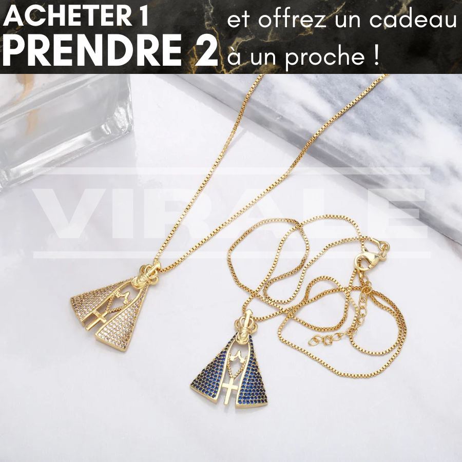 Collier Notre-Dame Double Face Plaqué Or 18k - [ACHETEZ-EN 1, OBTENEZ-EN 2]+Cadeau