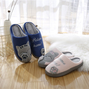 Chaussons Chaton Chauds Welcome Home - Parfaits pour l'Hiver et les Jours Froids PROMOTION 50% DE RÉDUCTION