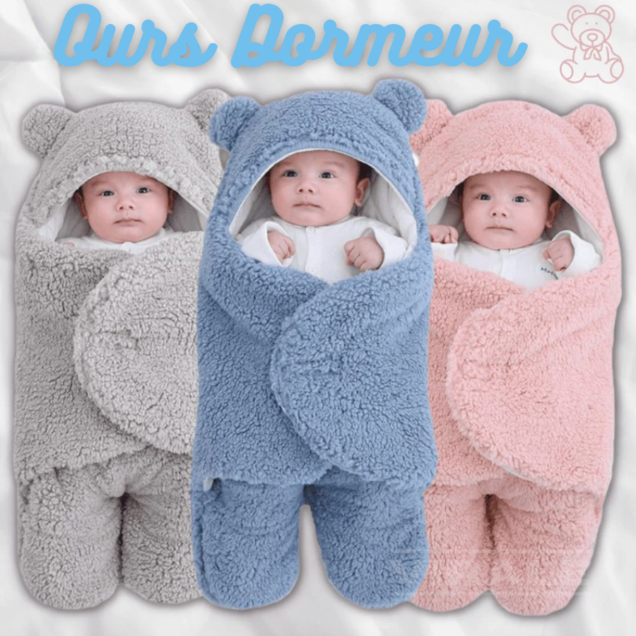 Couverture pour bébé gigoteuse Ours Dormeur (0 à 9 mois) - DERNIÈRES PIÈCES EN PROMOTION D'HIVER