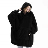 Pull Plaid Polaire Sherpa - Sweat à Capuche Couverture Hiver Super Doux - Taille Unique