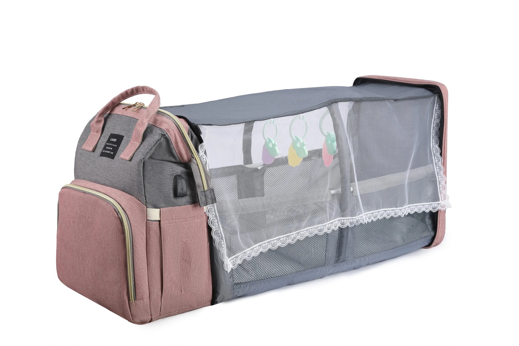 Sac à Dos à Langer 3 en 1 pour Bébé - Sac de Maternité Multifonctionnel avec Matelas - Grande Capacité