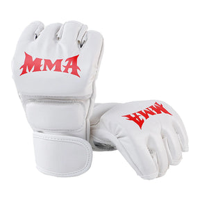 Gants MMA - Gants UFC Hommes et Femmes - Gants en Cuir sans Doigts Combats