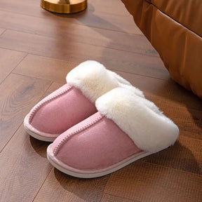 Chaussons Femmes Hiver avec Fourrure - Chaussons d’Intérieur Chaud et Doux