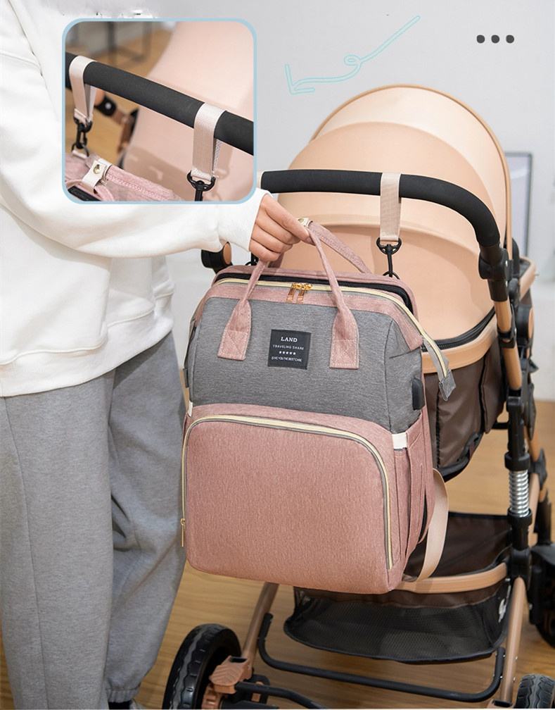 Sac à Dos à Langer 3 en 1 pour Bébé - Sac de Maternité Multifonctionnel avec Matelas - Grande Capacité