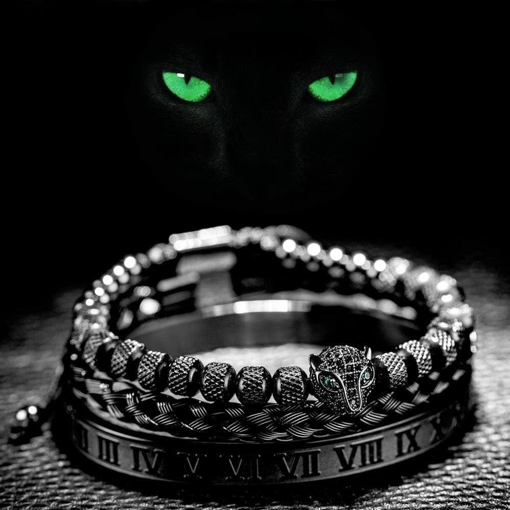 Kit 3 Bracelets LUXURY PANTHER - Acier Inoxydable Plaqué Or et Argent Sertis de Cristaux de Zirconium [Dernières pièces en promotion !]