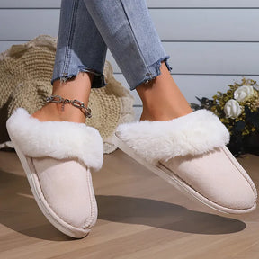 Chaussons Femmes Hiver avec Fourrure - Chaussons d’Intérieur Chaud et Doux