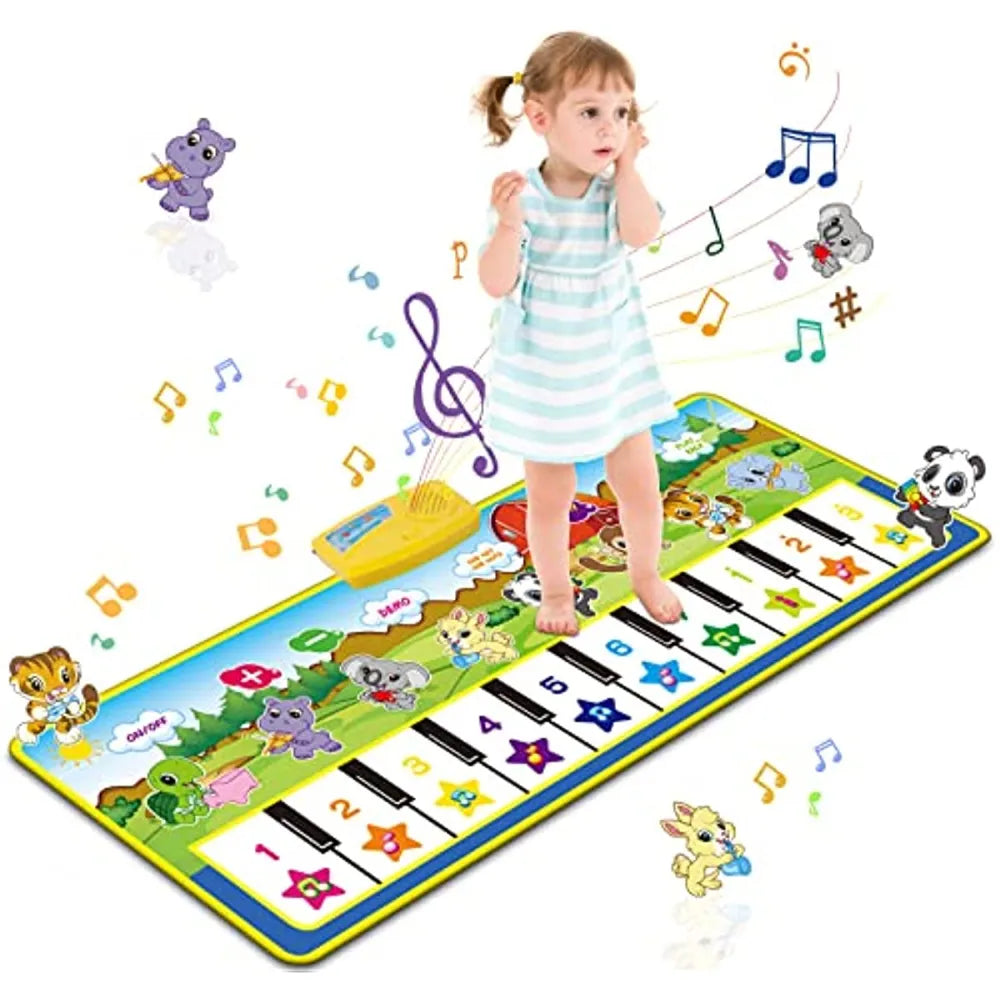 Tapis Piano Musical Enfants - Tapis de Jeu Éducatif Instruments - Tapis de Danse