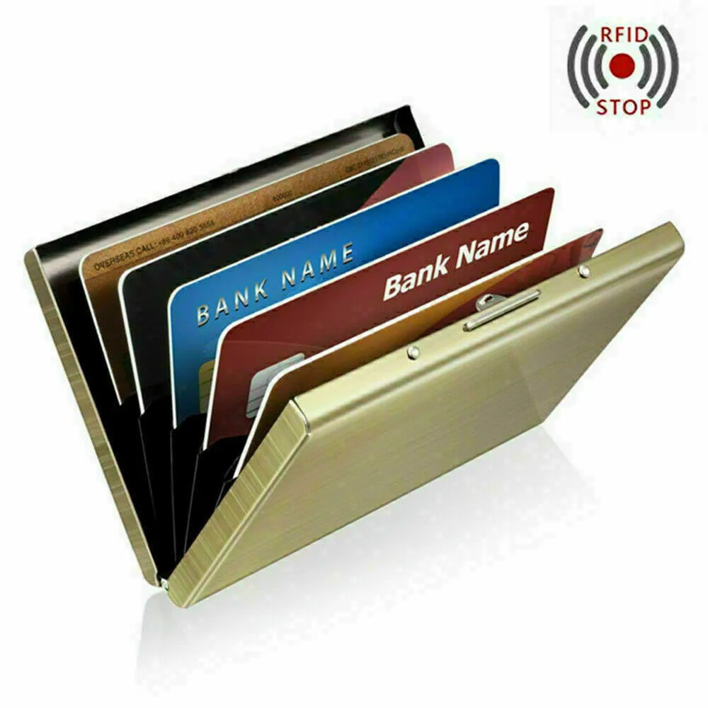 Porte-cartes Rigide Anti-Piratage RFID - Portefeuille en Aluminium Blocage RFID